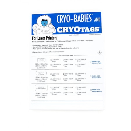 Diversified Biotech Cryobabies, Laser, 1.5ml, Blue, 1700/pk, 1700PK 247127-B